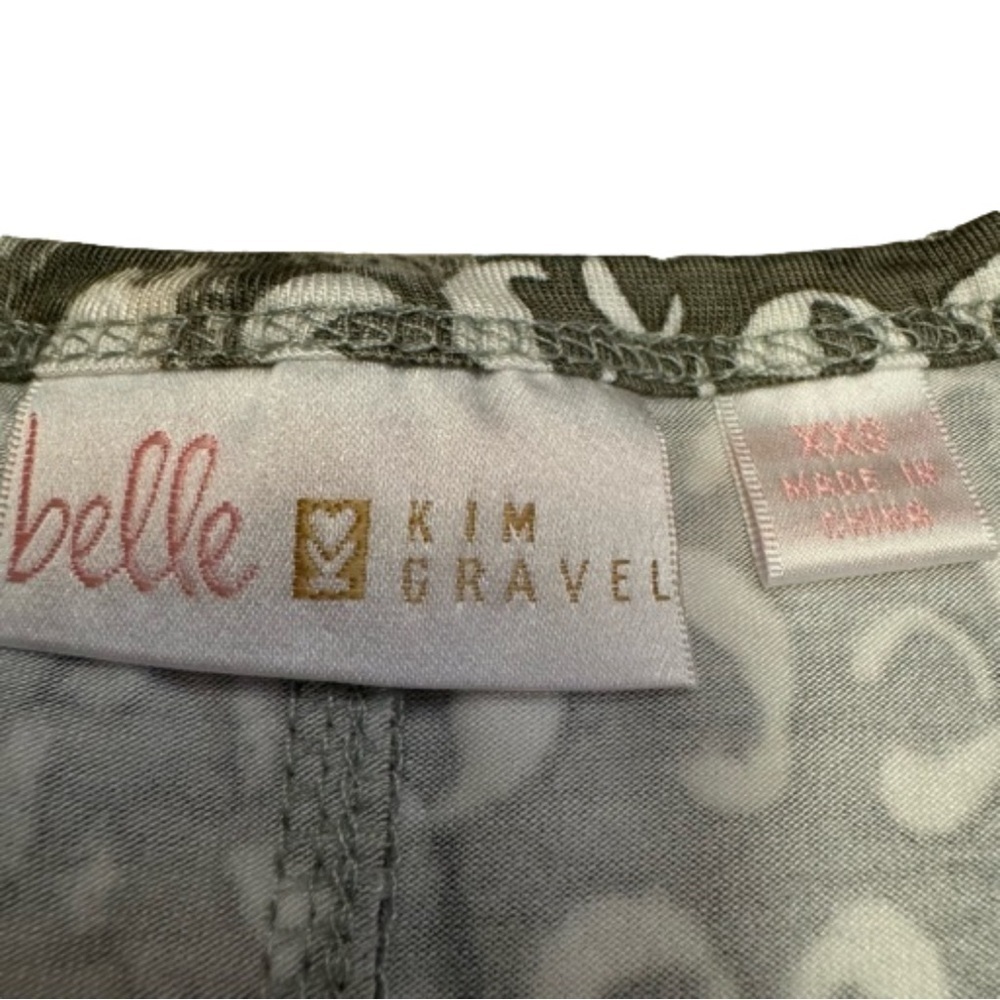 Belle by Kim Gravel Print V-Neck Maxi Dress XXS Approx 47"length Side Slit New - Picture 9 of 12